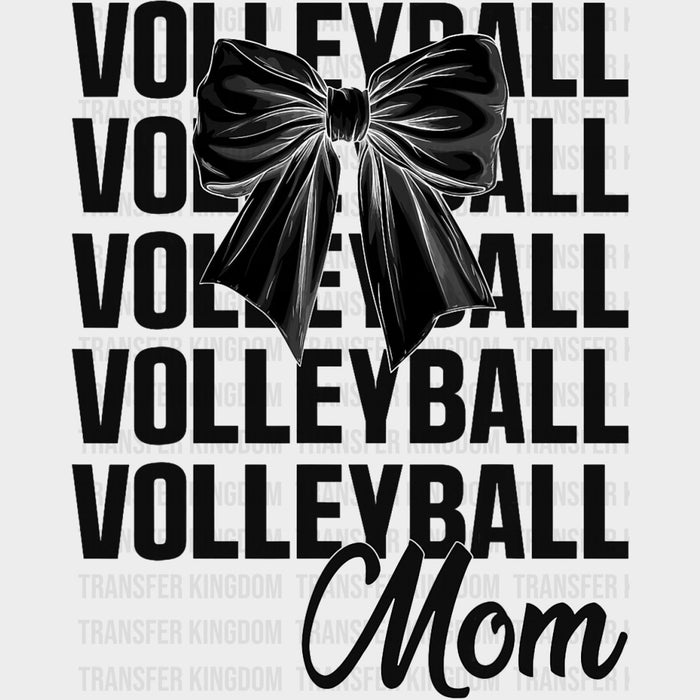 Volleyball Mom B&W Ribbon - Volleyball DTF Transfers