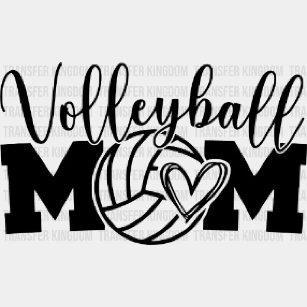 Volleyball Mom Heart Design - Dtf Heat Transfer