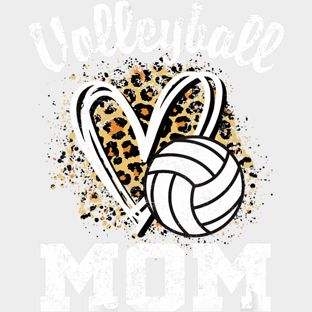 Volleyball Mom Leopard Pattern Design - Volleyball DTF Transfers Adult Unisex - S & M (10’’) / Light Color Design (See