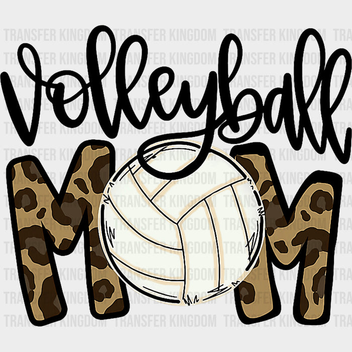 Volleyball Mom Leopard Pattern - Volleyball DTF Transfers