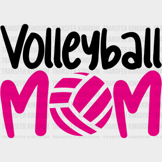 Volleyball Mom Pink Ball - Volleyball DTF Transfers Adult Unisex - S & M (10’’) / Dark Color Design (See Imaging)
