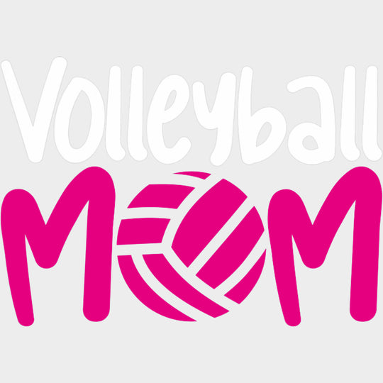 Volleyball Mom Pink Ball - Volleyball DTF Transfers Adult Unisex - S & M (10’’) / Light Color Design (See Imaging)