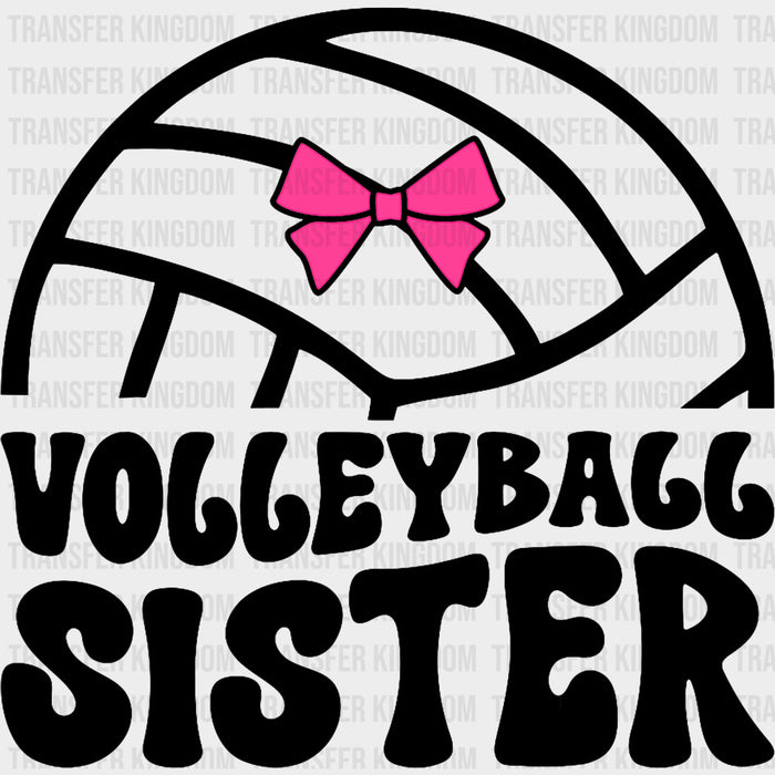 Volleyball Sister, Pink Ribbon - Volleyball DTF Transfers