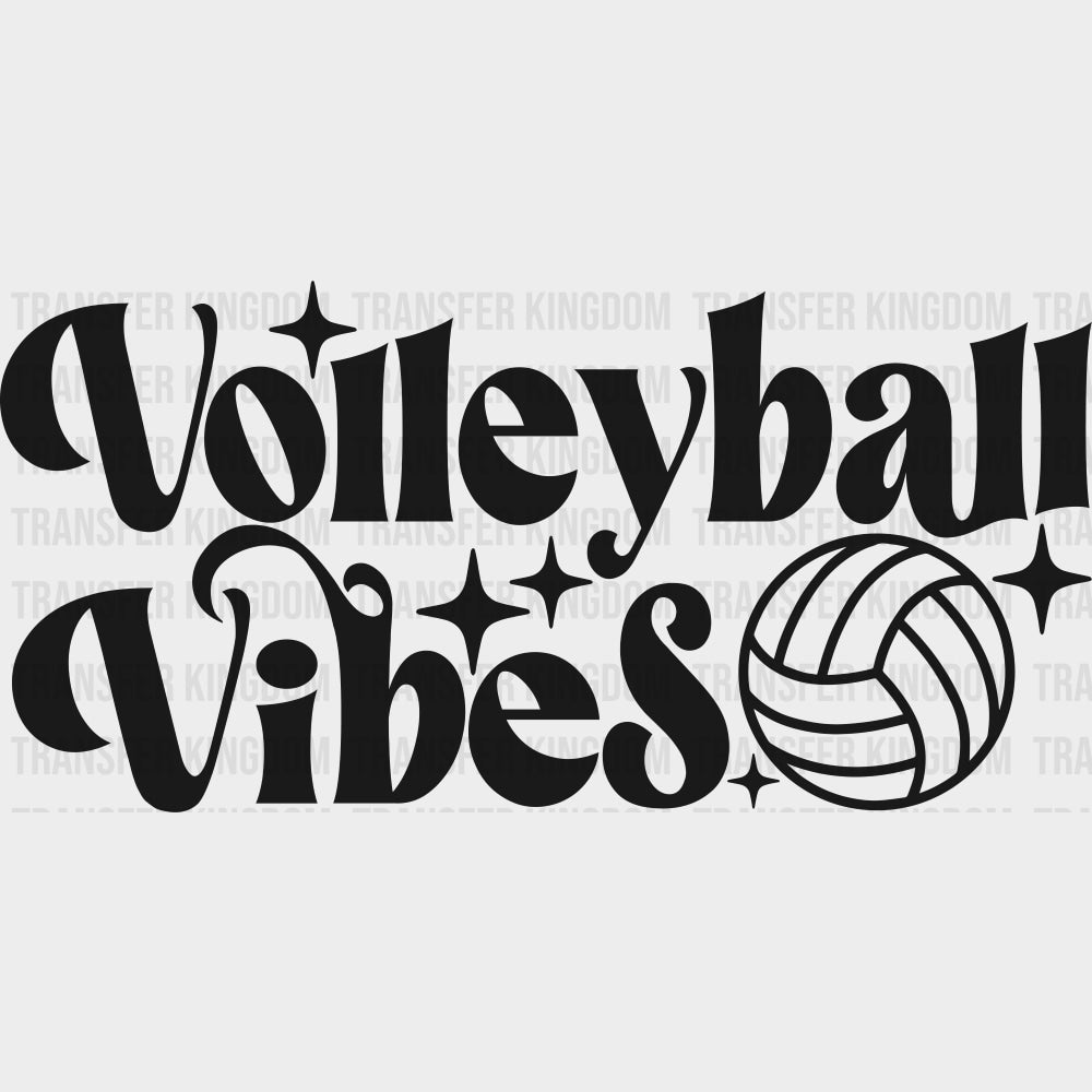 Volleyball Vibes Stars - Volleyball DTF Transfers Adult Unisex - S & M (10’’) / Dark Color Design (See Imaging)