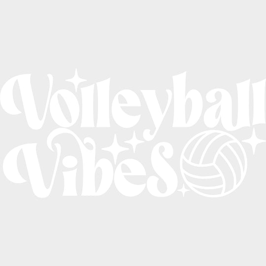 Volleyball Vibes Stars - Volleyball DTF Transfers Adult Unisex - S & M (10’’) / Light Color Design (See Imaging)