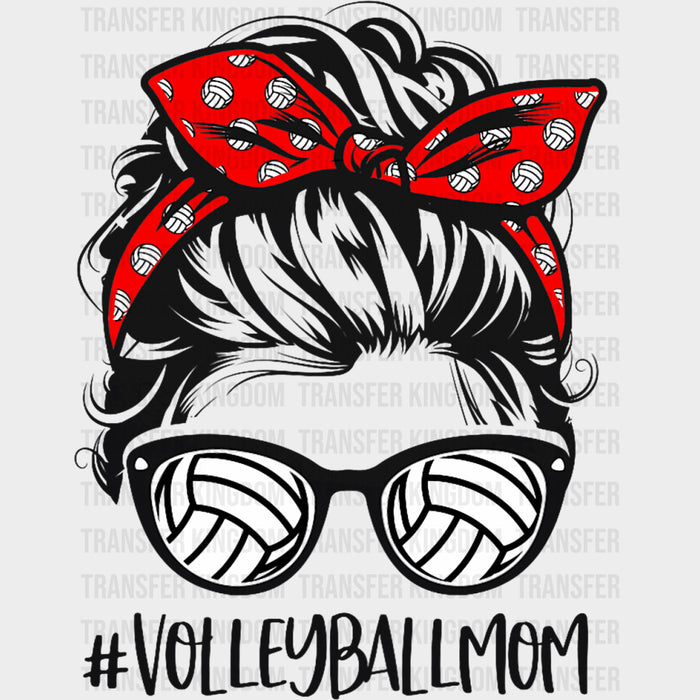 #VolleyballMom, Red Bandana - Volleyball DTF Transfers