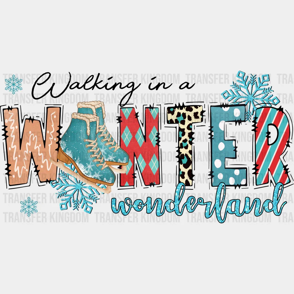 Walking In A Wonderland Design - Winter Iron On Dtf Transfer