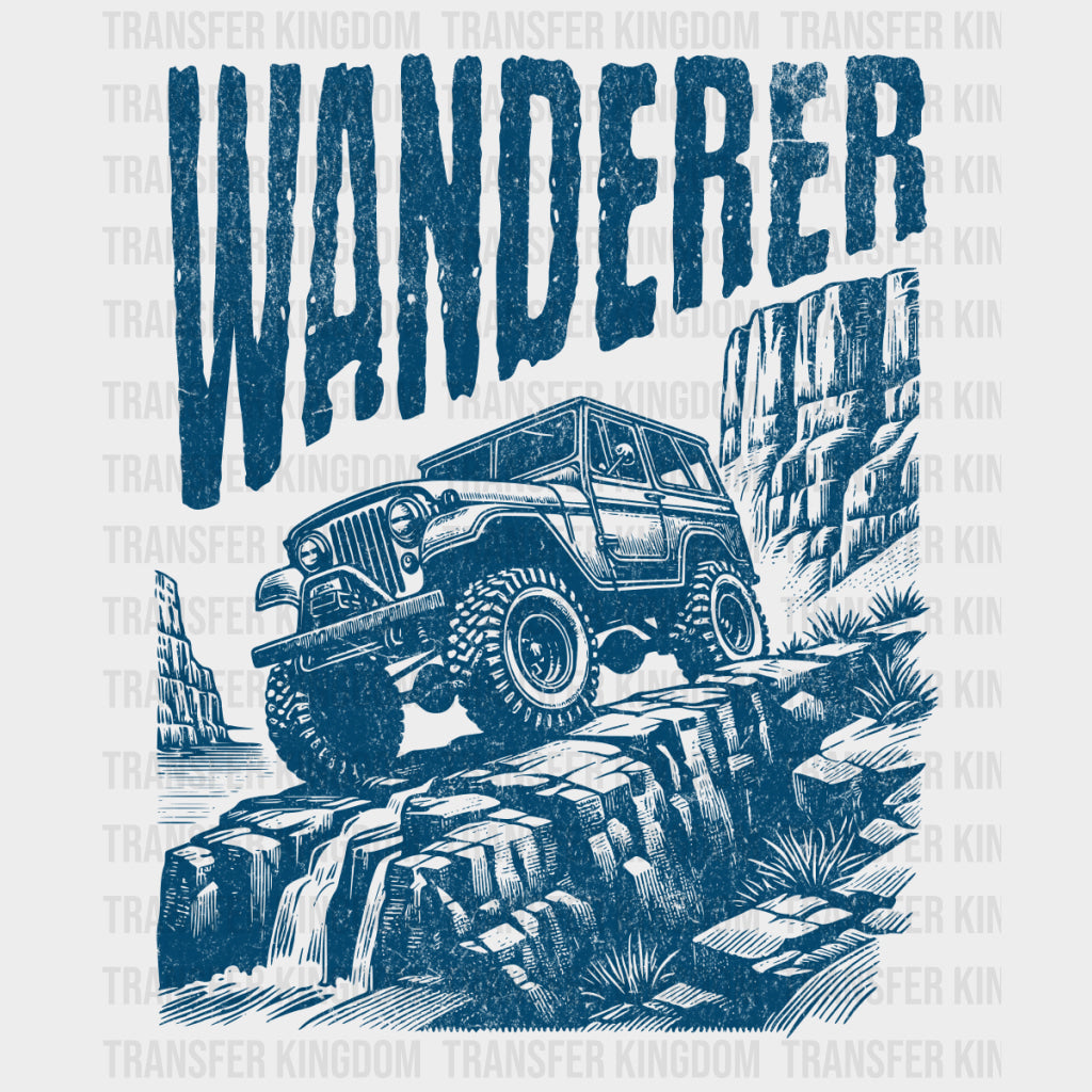 Wanderer Blue Offroad Vehicle - Hiking DTF Transfers