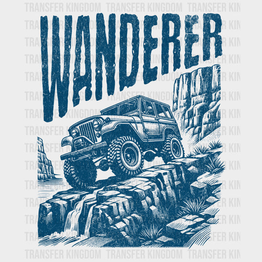 Wanderer Blue Offroad Vehicle - Hiking DTF Transfers