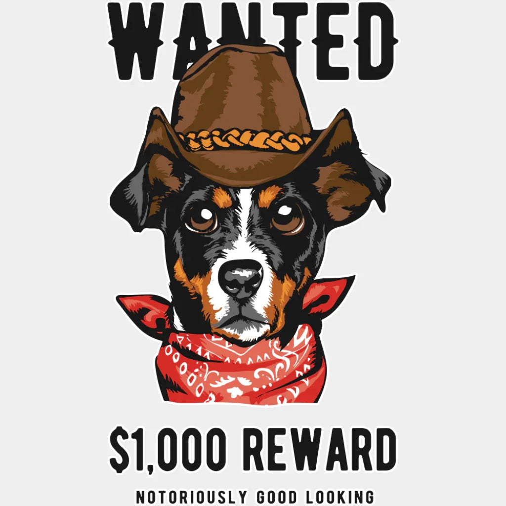 Wanted Notoriously Good Looking - Dogs DTF Transfer Adult Unisex - S & M (10’’) / Light Color Design (See Imaging)