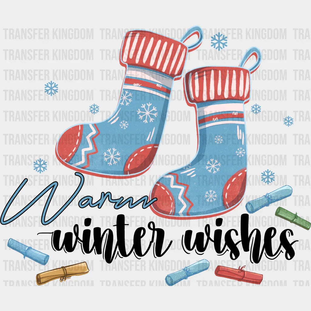 Warm Winter Wishes - Iron On Dtf Transfer Unisex S & M (10’’) / Dark Color Design See Imaging