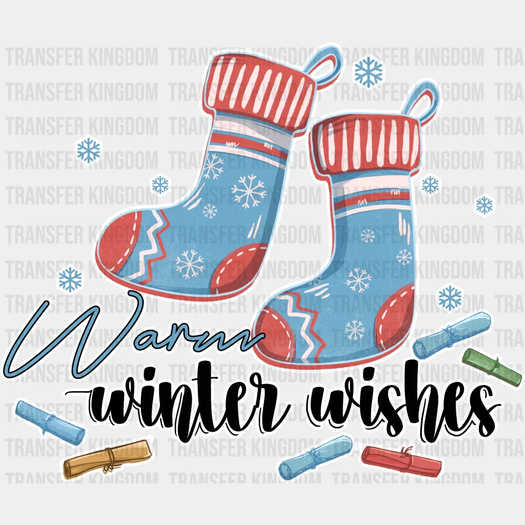 Warm Winter Wishes - Iron On Dtf Transfer Unisex S & M (10’’) / Light Color Design See Imaging