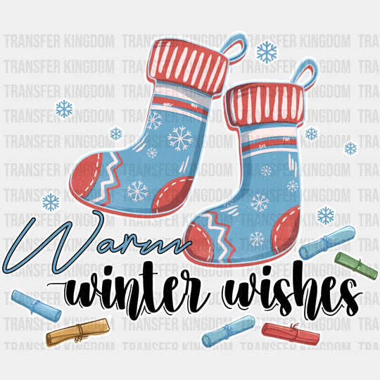 Warm Winter Wishes - Iron On Dtf Transfer Unisex S & M (10’’) / Light Color Design See Imaging