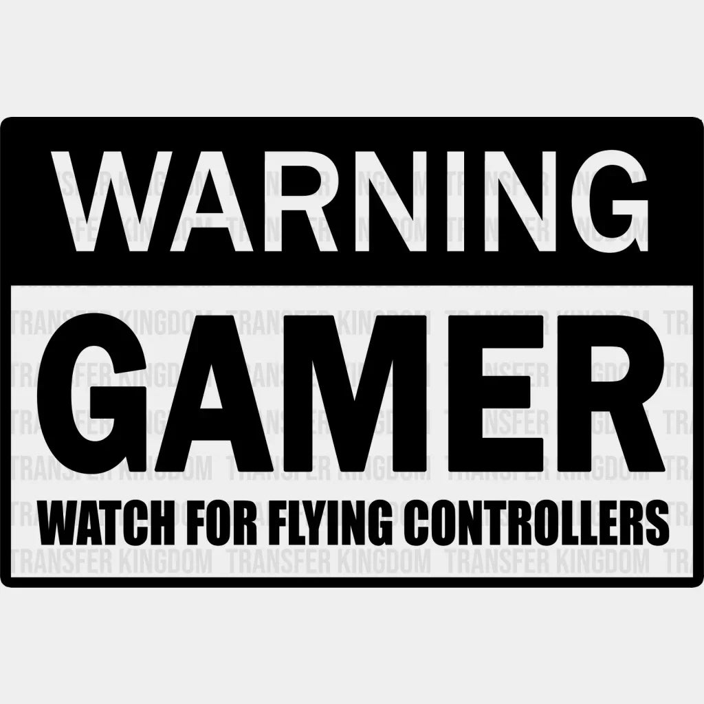 Watch For Flying Controllers - Video Game Dtf Heat Transfer Unisex S & M (10’’) / Dark Color
