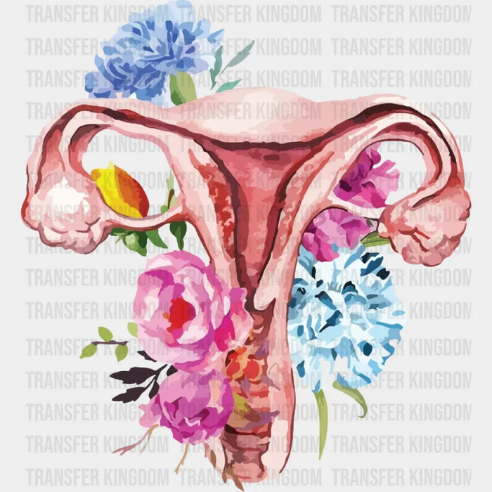 Watercolor Floral Uterus Design - DTF heat transfer