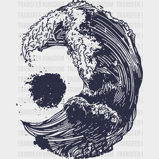Wave B&W - Surfing DTF Transfers transfer-kingdom Dark Color Design (See Imaging)