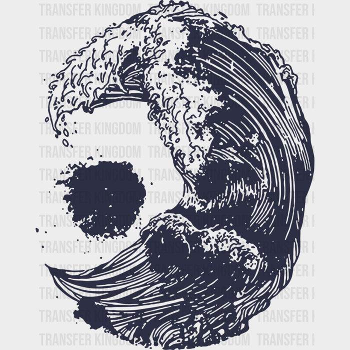Wave B&W - Surfing DTF Transfers