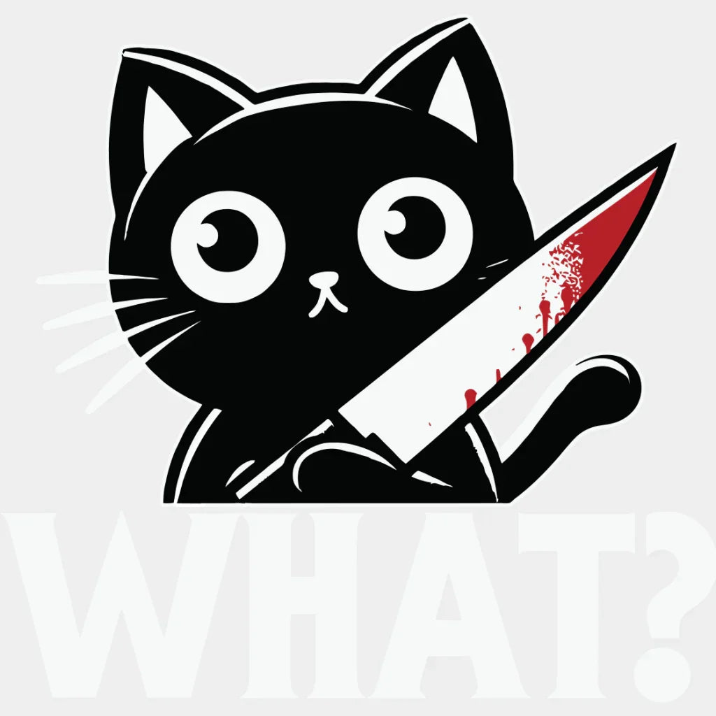 What Black Knife Cat - Cats Iron On Dtf Transfer Unisex S & M (10’’) / Light Color Design See