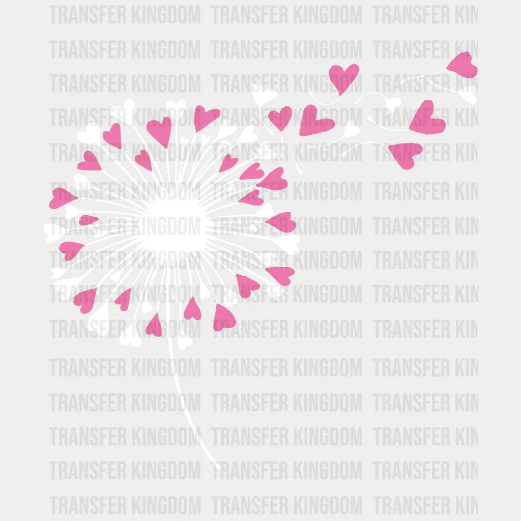 White Flower Valentines Day Design - Dtf Heat Transfer