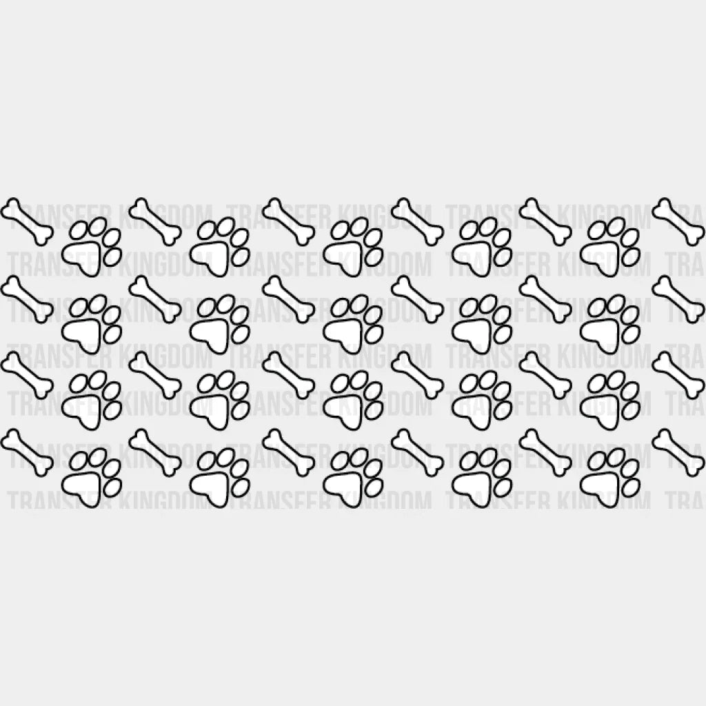 White Paw And Treat - Pets Cup Wrap Uv Sticker Permanent Dtf Decal