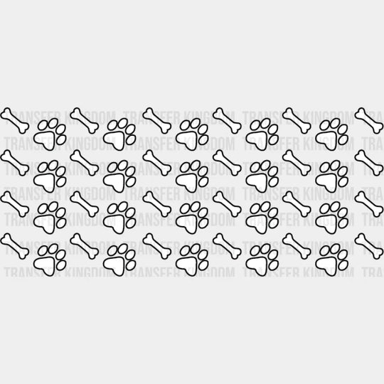 White Paw And Treat - Pets Cup Wrap Uv Sticker Permanent Dtf Decal