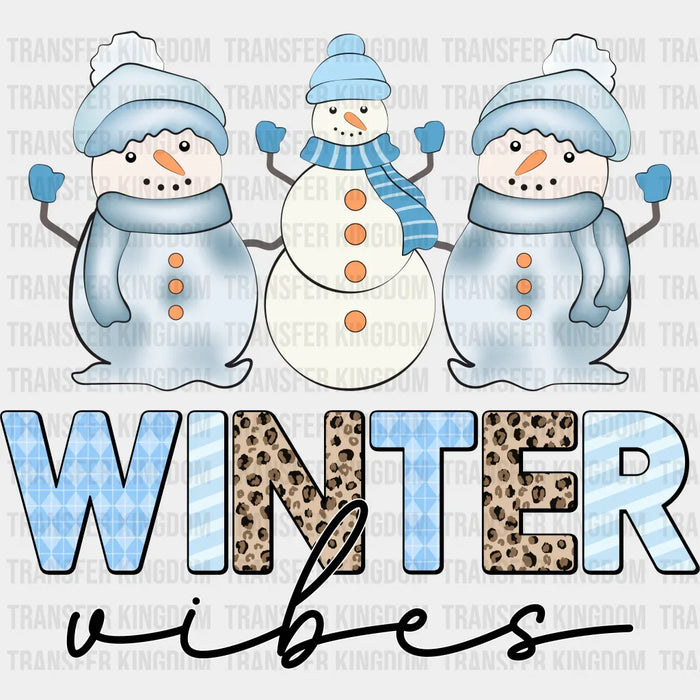 Winter Vibes Snowman Design - Winter Iron On DTF Transfer