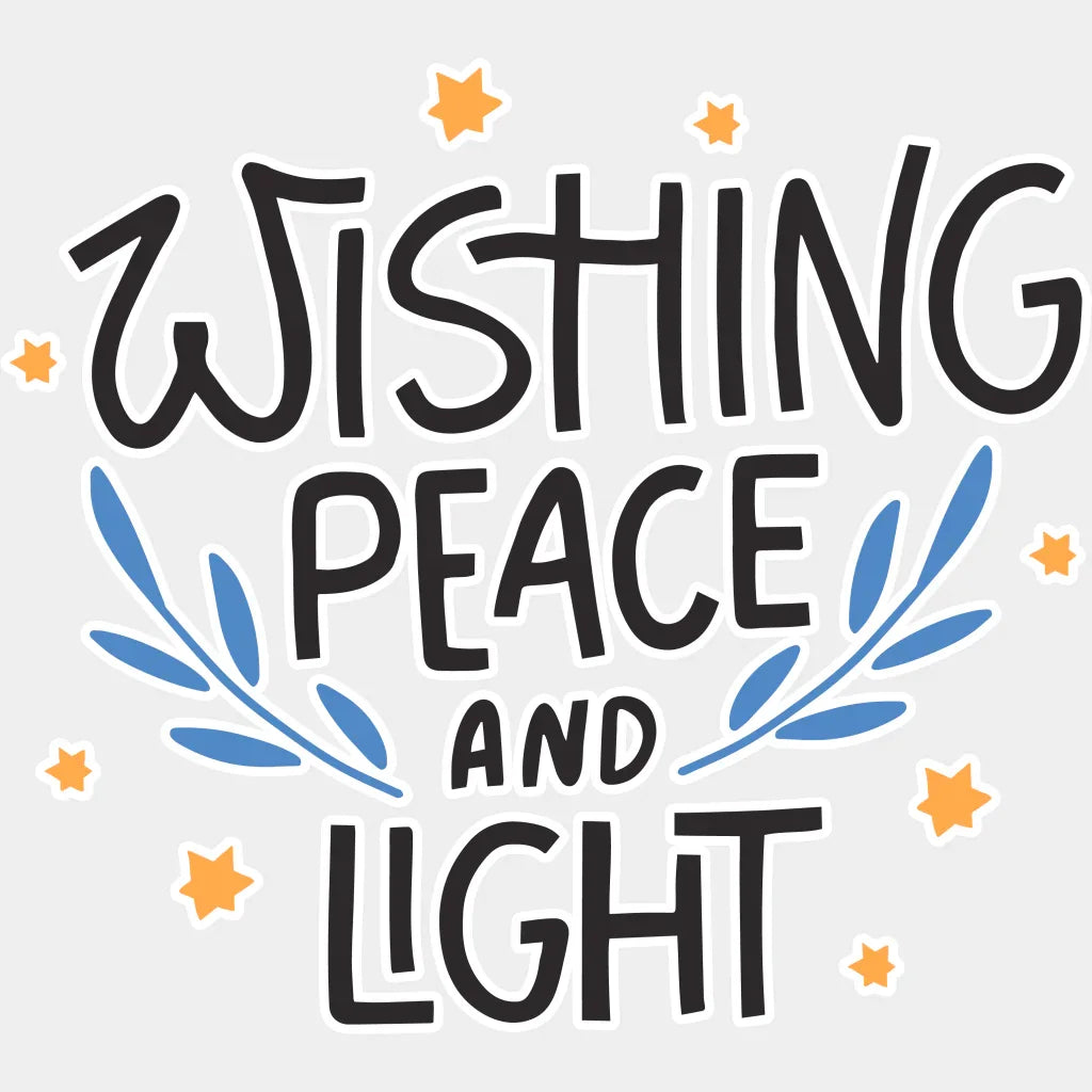 Wishing Peace And Light - Hanukkah Dtf Heat Transfer Unisex S & M (10’’) / Color Design (See