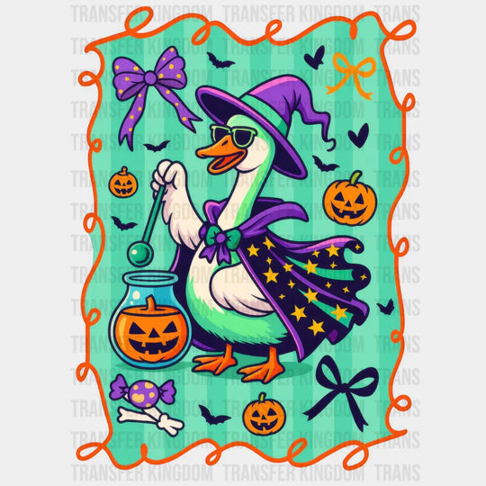 Witch Goose Teal Design Halloween DTF Transfer
