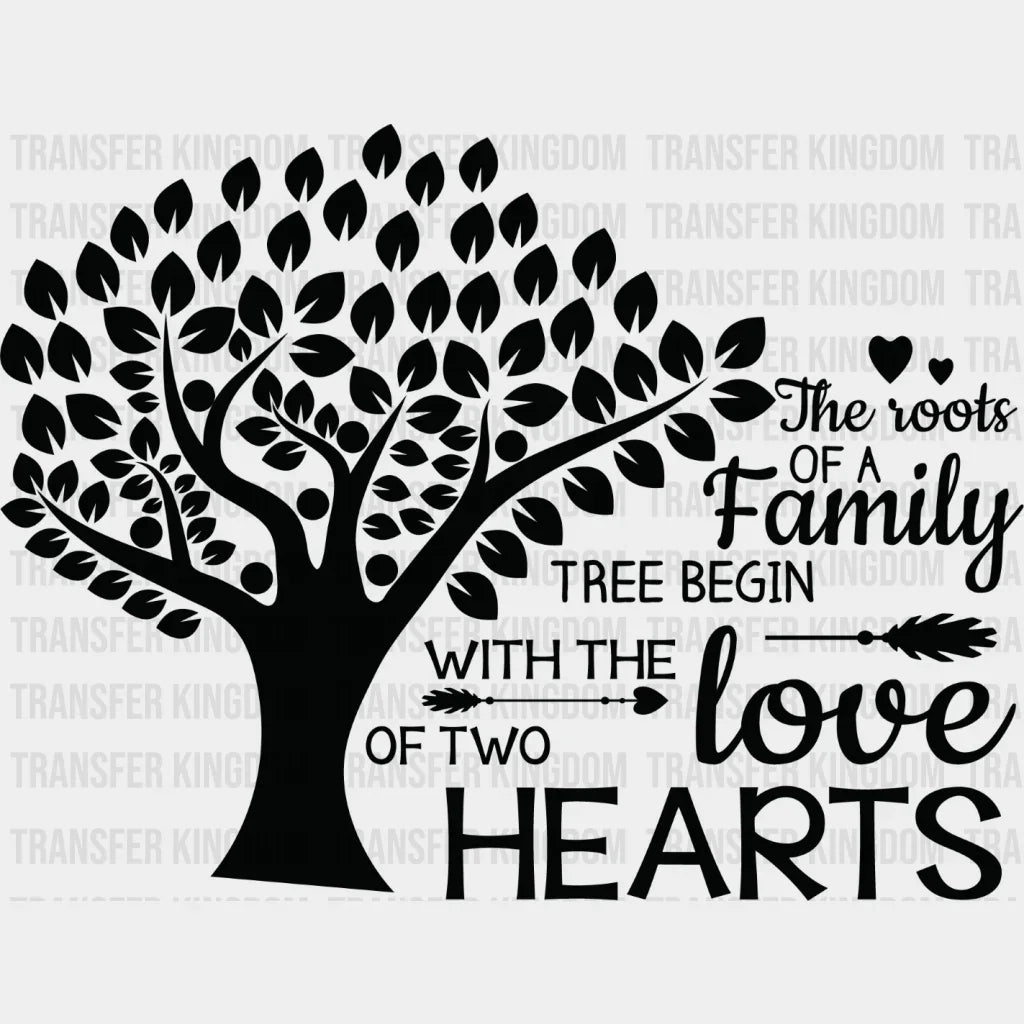 With The Love Of Two Hearts - Family Reunion Dtf Heat Transfer Unisex S & M (10’’) / Dark Color