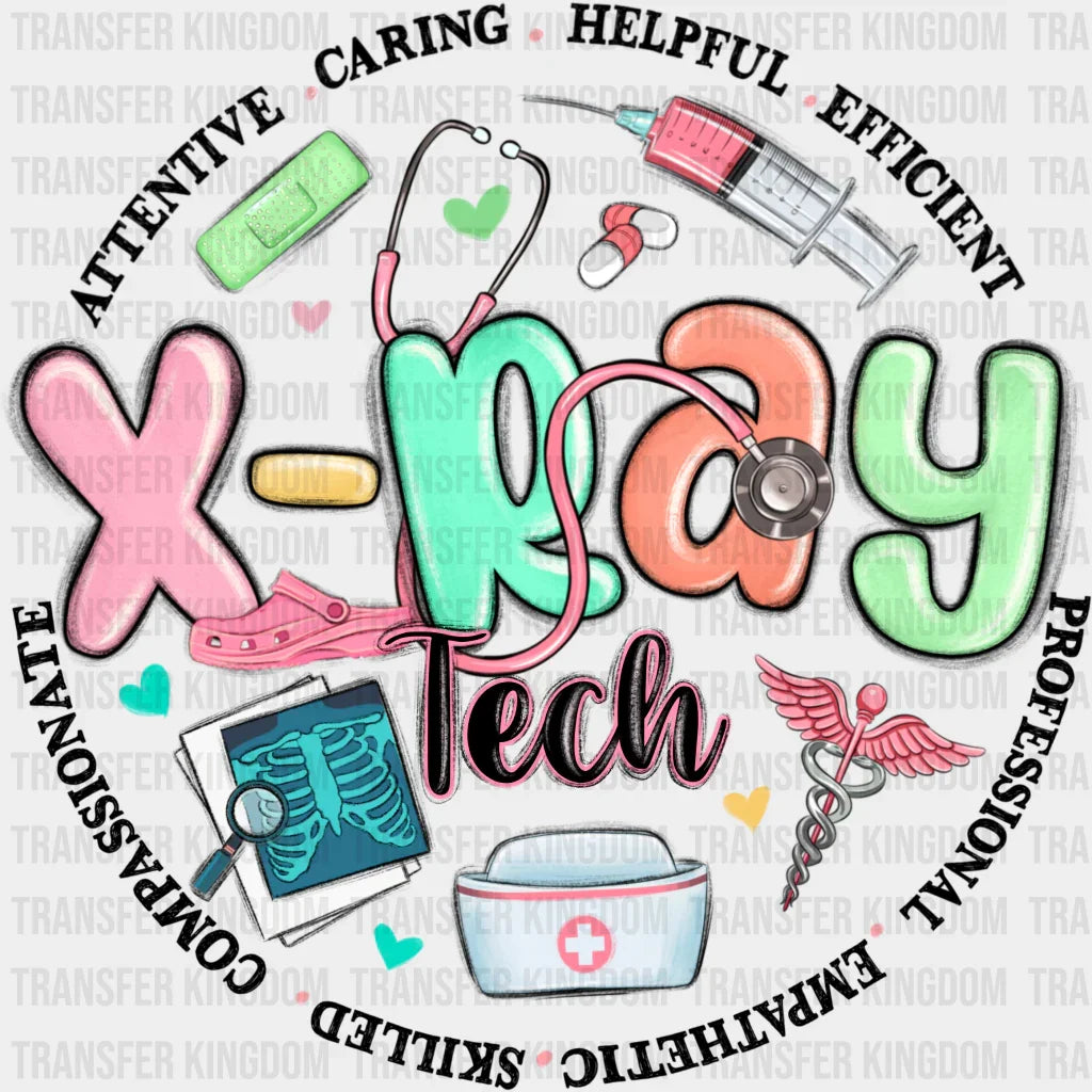 X-Ray Tech Circle Design - Radiology Dtf Transfers Unisex S & M (10’’) / Dark Color See Imaging