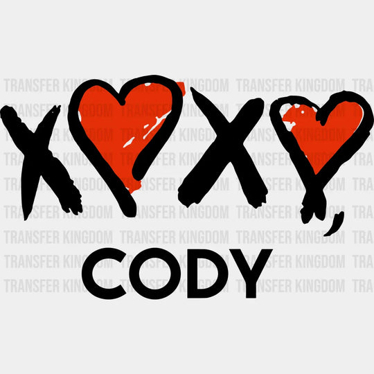 Xoxo Cody Valentines Day Design - Dtf Heat Transfer Unisex S & M ( 10 ) / Dark Color See Imaging