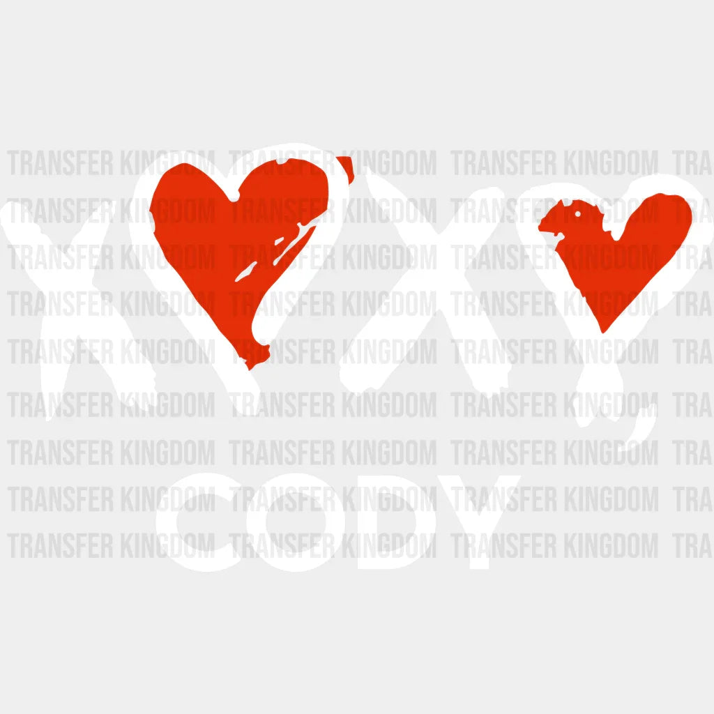 Xoxo Cody Valentines Day Design - Dtf Heat Transfer Unisex S & M ( 10 ) / Light Color See Imaging