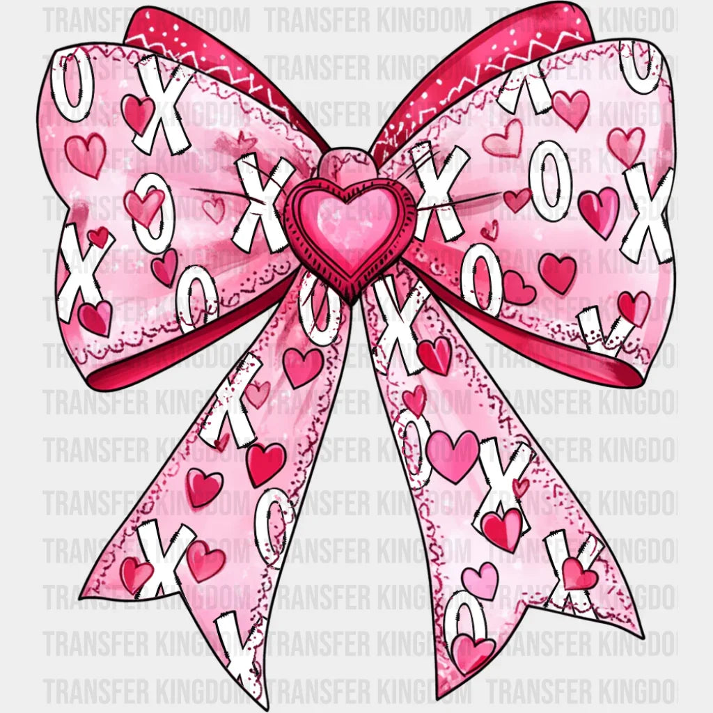 XOXO Ribbon Pink Heart - Valentine’s Day DTF Transfer