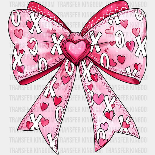 XOXO Ribbon Pink Heart - Valentine’s Day DTF Transfer
