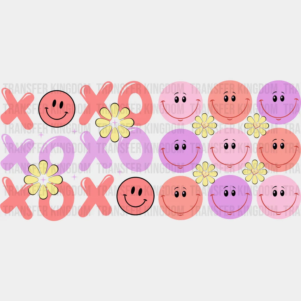 Xoxo Smiley - Valentine’s Day Cup Wrap Uv Sticker Permanent Dtf Decal