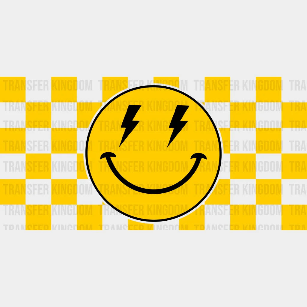 Yellow Smiley Uv Dtf Transfer Cup Wrap Sticker
