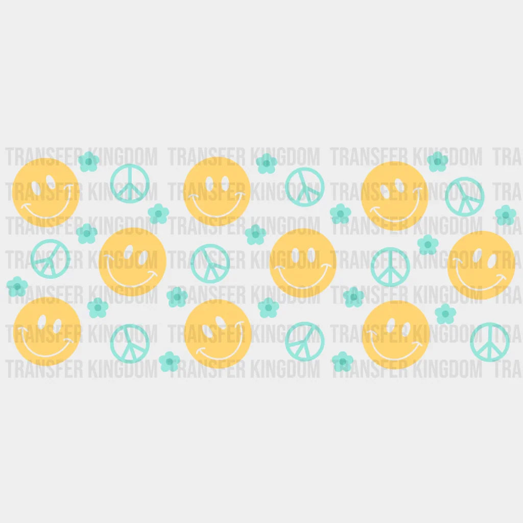 Yellow Smilies Uv Dtf Transfer Cup Wrap Sticker
