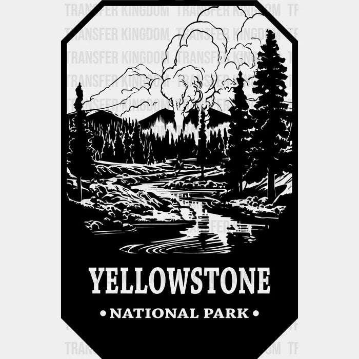 Yellowstone National Park Black And White Design - National Parks DTF Transfers