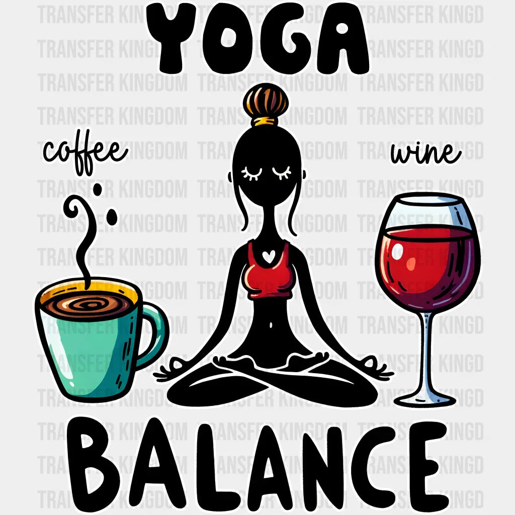 Yoga Balance - Dtf Heat Transfer Unisex S & M (10’’) / Light Color Design (See Imaging)