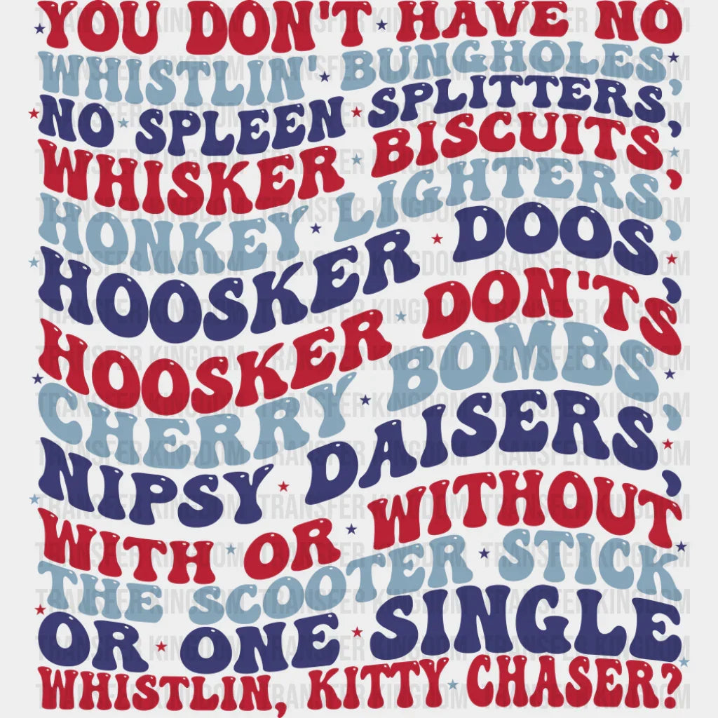 You Don’t Have No Whistlin’ Bungholes - 4th Of July DTF Transfer