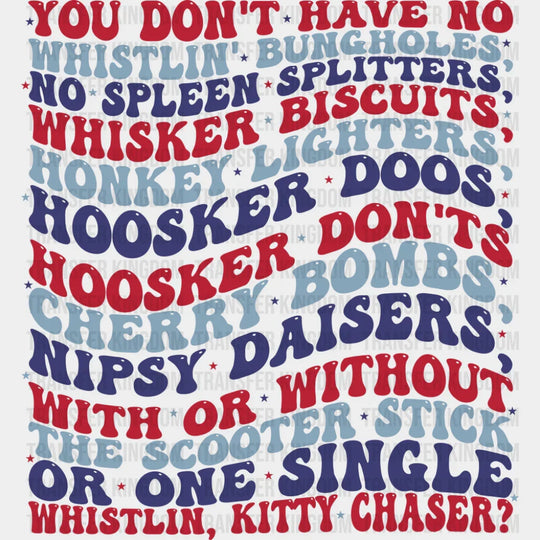 You Don’t Have No Whistlin’ Bungholes - 4th Of July DTF Transfer