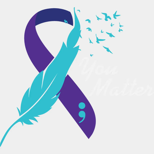 You Matter Feather Design - Suicide Awareness DTF Transfer Adult Unisex - S & M (10’’) / Light Color Design (See