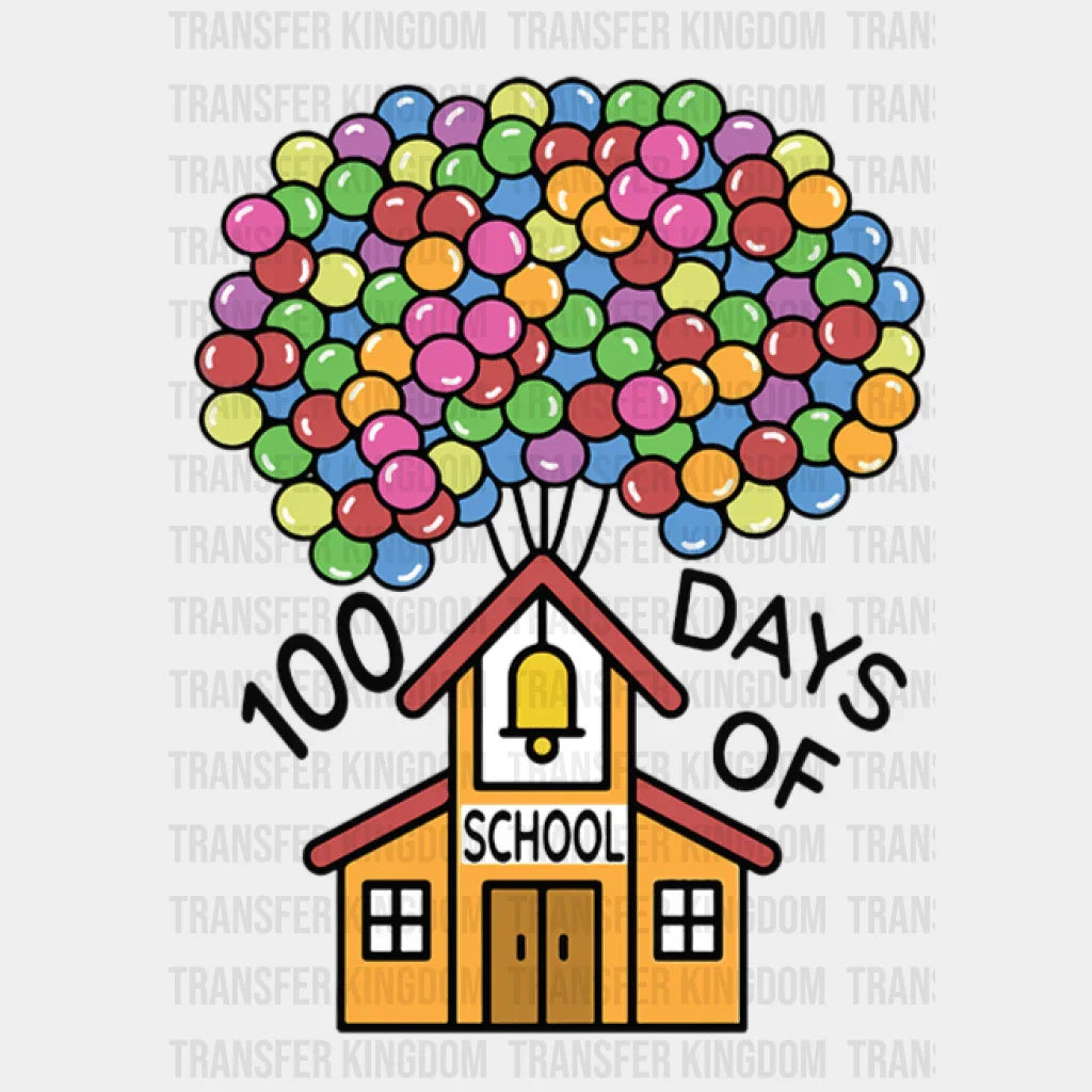 100 Days Of School Balloons Design - DTF heat transfer - Transfer Kingdom