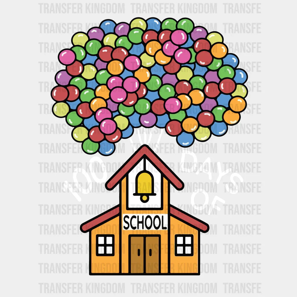 100 Days Of School Balloons Design - DTF heat transfer - Transfer Kingdom