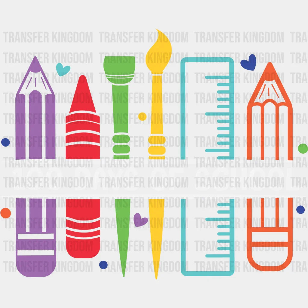100 Days Of School Design - DTF heat transfer - Transfer Kingdom