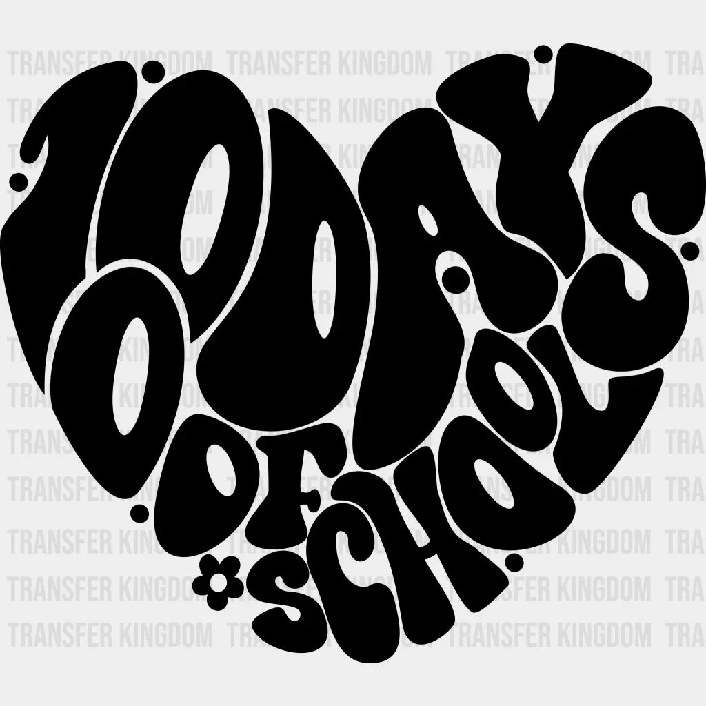 100 Days Of School Heart - DTF heat transfer - Transfer Kingdom