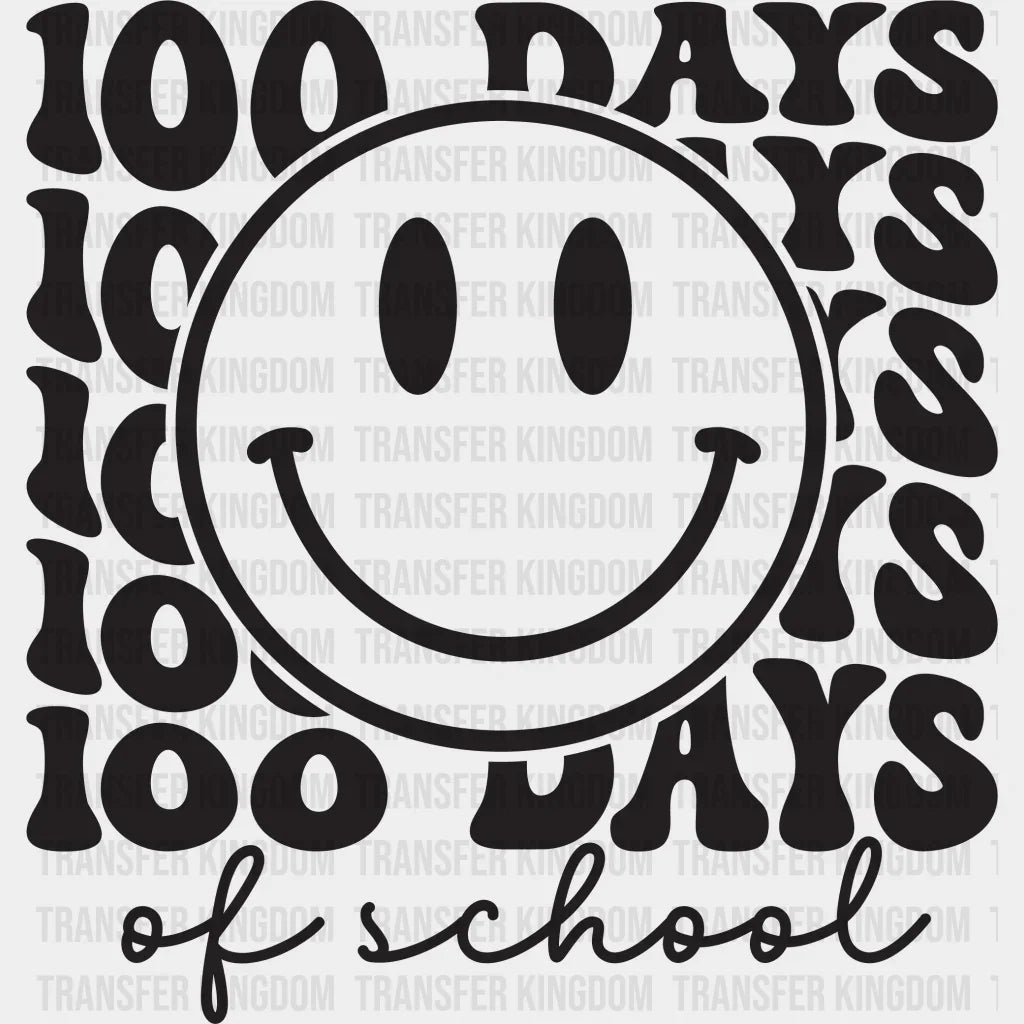 100 Days Of School Smiley Face Design - DTF heat transfer - Transfer Kingdom