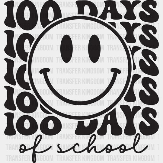 100 Days Of School Smiley Face Design - DTF heat transfer - Transfer Kingdom