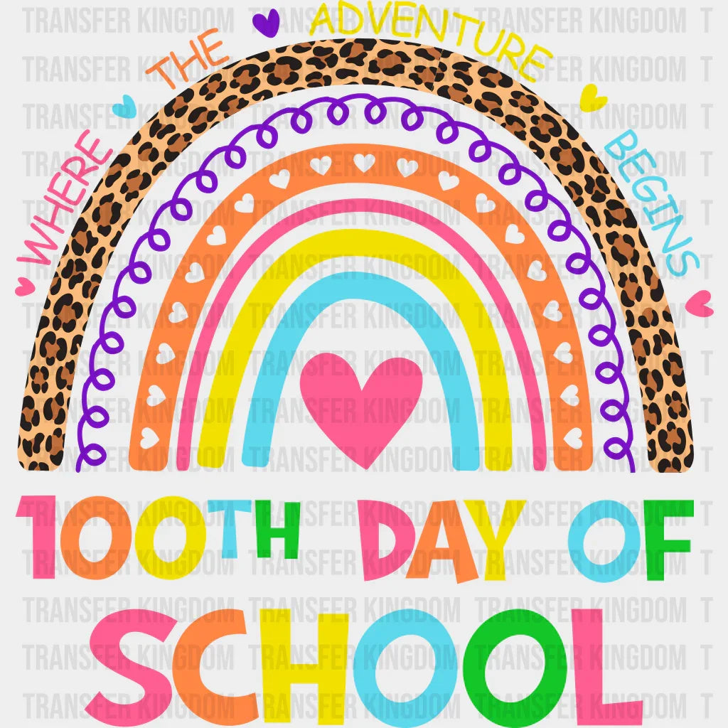 100th Day Of School Rainbow - DTF heat transfer - Transfer Kingdom
