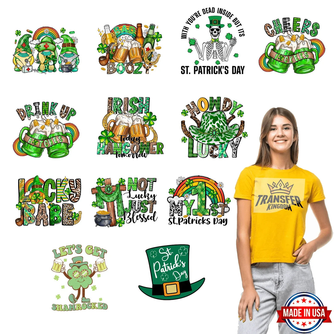 St. Patrick's Day Premade Gang sheet - 12 PCS 10 INCH - transfer-kingdom